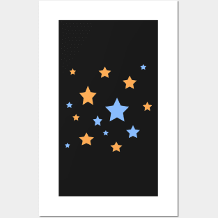 Orange and Blue pastel star bundle Posters and Art